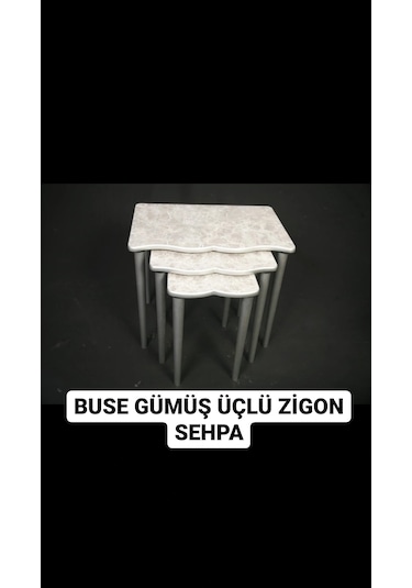 Moleni Buse Gümüş Zigon Sehpa