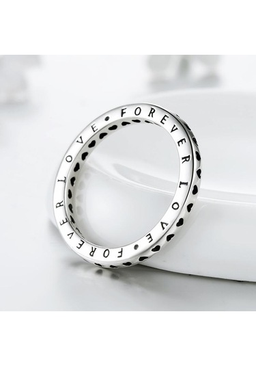 Modian 925 Ayar Gümüş Kalp Yüzük Zarif Istiflenebilir Klasik Aşk Yüzükler Kadınlar Için Yıldönümü Takı 7 Gümüş