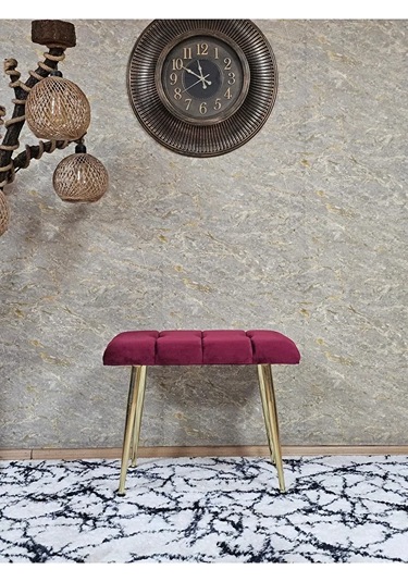 Gold Sivriltme Ayaklı 60 Cm Puf Bench - Puf - Bench - Oturak - Mu Çok Renki