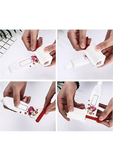 Kırmızı Diş Macunu Sıkacağı Artefakt Sıkacağı Klip Ev Diş Macunu Tutucu Banyo Aksesuarları 1 Pcs