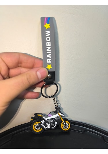 Silikon Kaliteli Motosiklet Anahtarlığı Esnek, Dayanıklı Ve Şık Tasarım Gri