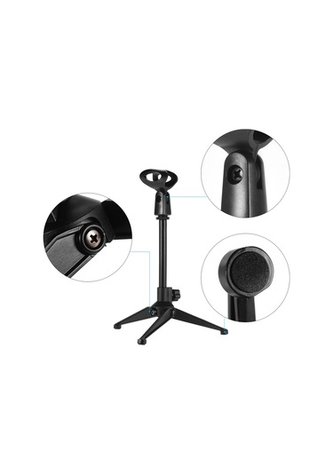 Ranyeek Mikrofon Tutucu İle Çok Yönlü Katlanabilir Masaüstü Tripod - Hafif, Taşınabilir Ve Sabit Konumlandırma - Podcast, Canlı Yayın, Toplantılar İçin