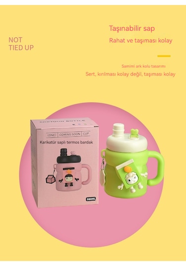 Çizgi Film Çocuk Çift İçki Termos Bardak161- Mavi