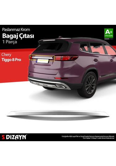 S-dizayn Chery Tiggo 8 Pro Krom Bagaj Çıtası 2022 Üzeri