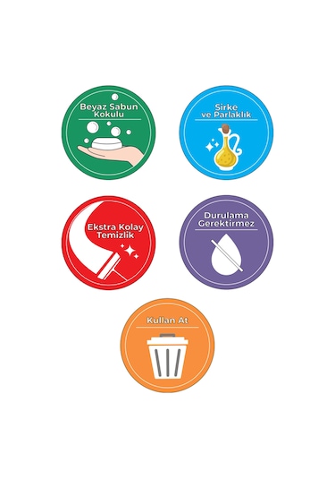 Happy Beyaz Sabun Kokulu Mop Yer Temizlik Havlusu 50'li