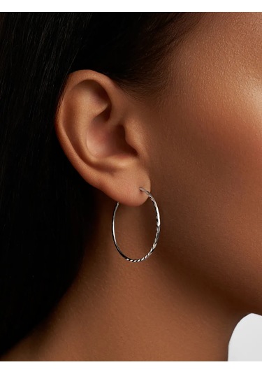 Mıx Jewelry Yuvarlak Congo Küpeleri 925 Ayar Gümüş, Çap 30 Mm 354622983 Diğer