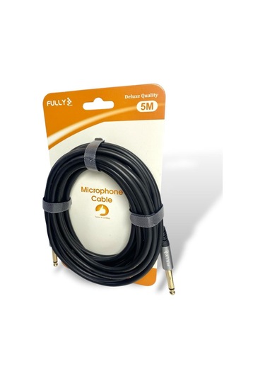 Fully 5metre 6.3mm Erkek-erkek Mono Gitar Kablo - Siyah