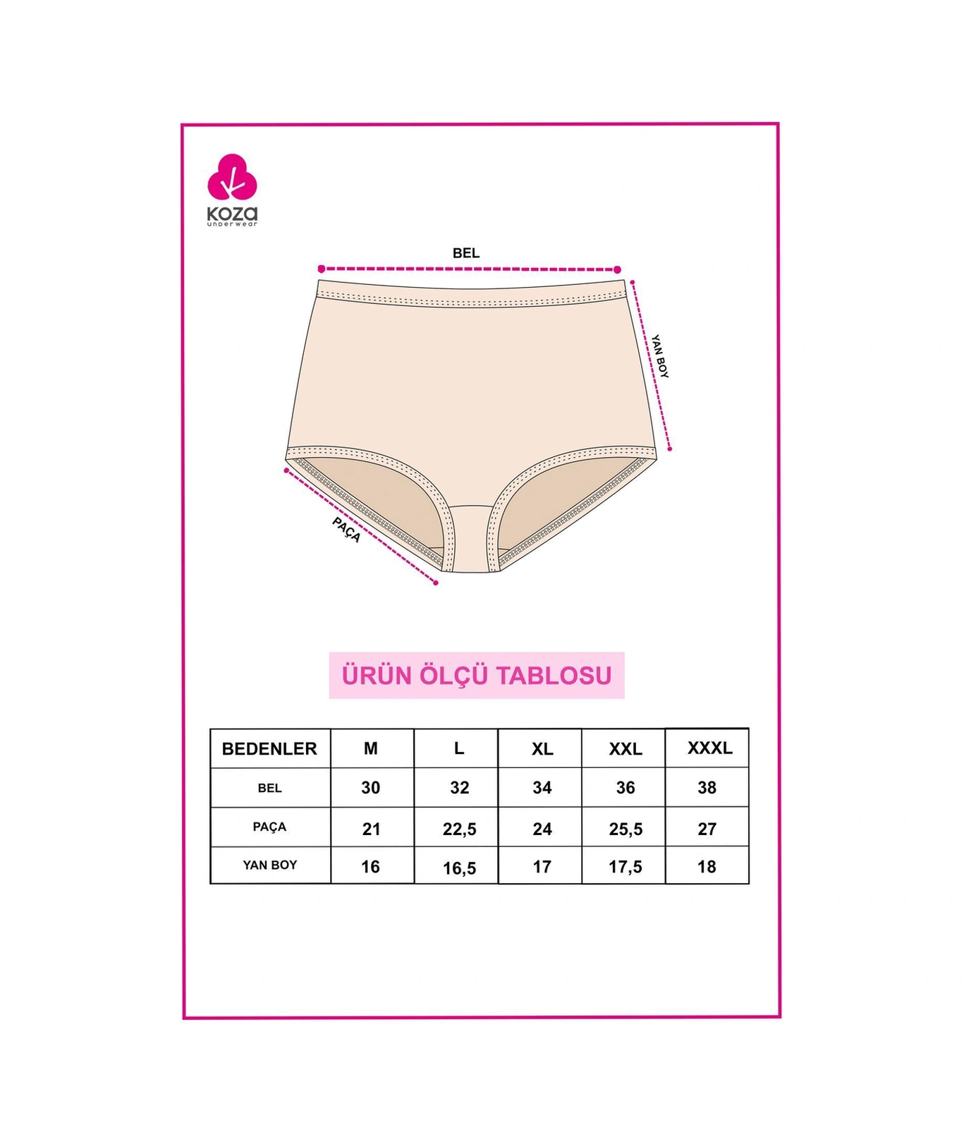 Kadın 5'li Likralı Ekstra Yüksek Bel Külot Ko5305ktl Ten