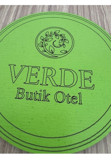 10'lu Kişiye / Şirkete Özel Logolu Bardak Altlığı Seti Lazer Kesim Kurumsal Hediye 9 Cm Fıstık Yeşili