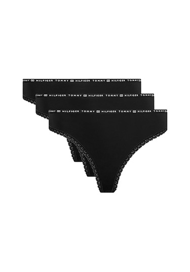 Tommy Hılfıger Kadın 3 Lü Tanga Uw0uw02824-0r7 Uw0uw02824-0r7 Siyah Siyah