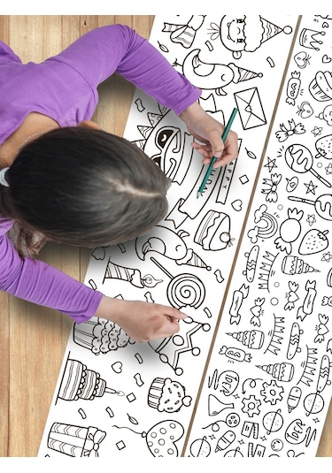 Esatoys Bebek ve Çocuk İçin 3.75 Metre Rulo Boyama Kağıdı-2