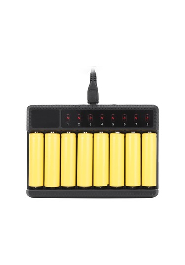 Vkemall Seıvı 8 Liçinli Usb Akıllı Şarj Cihazı Ni-mh Ni-cd Aa Aaa Pil İçin, Otomatik Korumalı, Taşınabilir Seyahat Modeli Piller Dahil Değil