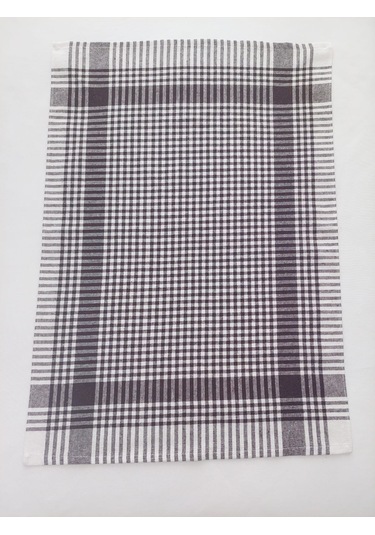 Pamuklu Koyu Kahverengi Pöti Kareli 4'lü Kurulama Bezi,peçete