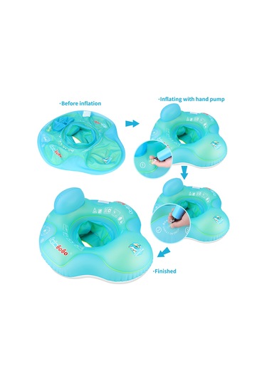 Qingmipy "swimbobo Bebek Yüzme Simidi - 1-6 Yaş İçin Nefes Alabilir Koltuklu Şişme Havuz Simidi" Mavi