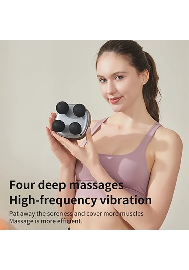 Challenger Siyah 4lü Mini Fasya Tabancası 9 Seviye Masaj Usb Destekli Taşınabilir Ergonomik Siyah