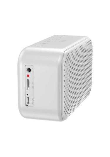 Kablosuz Hoparlör Dijital Saat Ve Alarm Özellikli, 6w Ses Çıkışı, Fm Radyo, Usb/tf/aux Girişli Beyaz