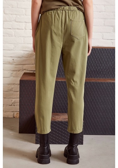 Beli İpli Salaş Gabardin Pantolon Haki