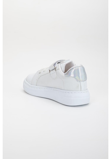Kız Çocuk Spor Ayakkabı Beyaz Yan Püskül Dikişli Taban-3624 Beyaz