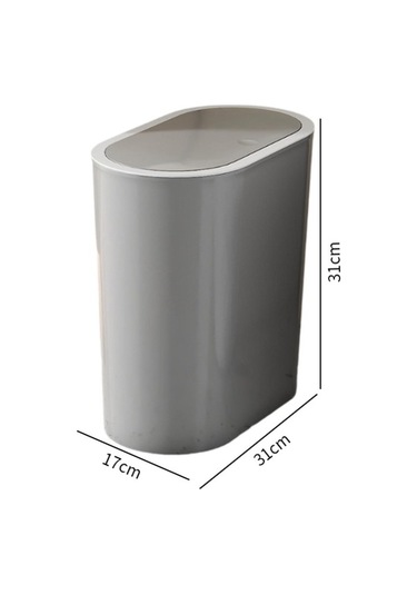 Pazly Taşınabilir Suntek Sepeti Kutusu Kapaklı Gri Ev Çöp Çöp Banyo Ls Gri