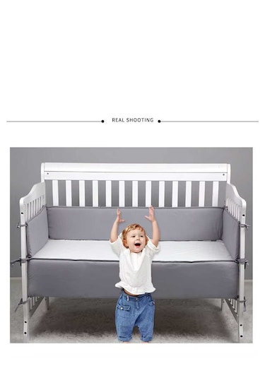 4 Parça Beşik Kenar Koruyucu Bebek Çocuk Yatak Kenar Yumuşatıcı