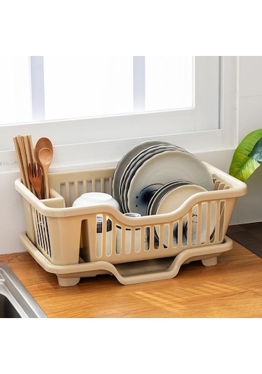 Pazly Beyaz Bulaşık Kurutma Rafı Mutfak Eşyası Drenaj Tahtası Damlalıklı Tezgah Organizatörü Yemek Takımı Depolama Rafı Beyaz Beyaz