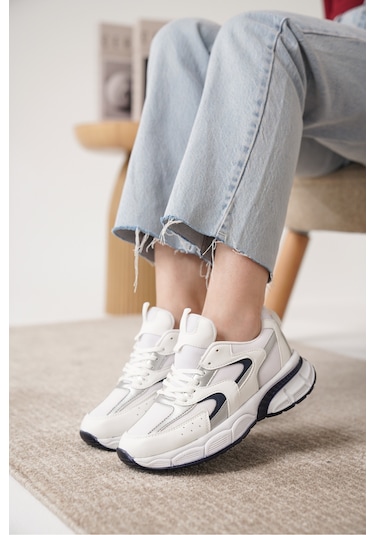 Sameto Günlük Ortopedik Kadın Sneaker Spor Ayakkabı Beyaz