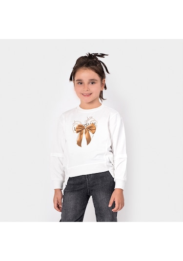 Overdo Kids Kız Çocuk 5-8 Yaş Taş Basklı Sweat Çok Renkli