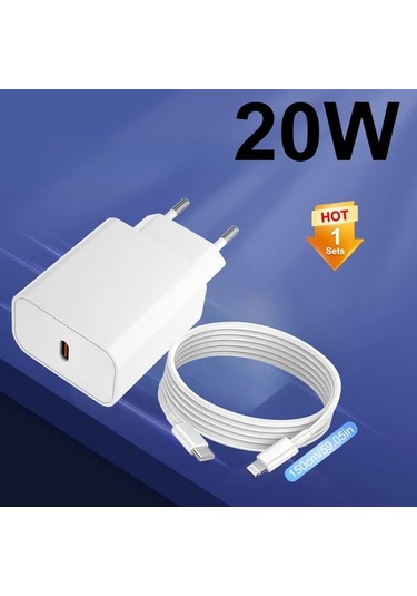 Honeybeeshop 20w Usb C Hızlı Şarj Cihazı + 1.5m Pd Kablosu İpdone Uyumlu 14 13 12 11 Xr İçin Adaptör