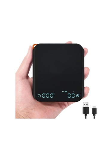 Xuweiwei Zeki Elektronik Gıda Tartısı Siyah Cn-668 Hassas Ölçüm Çoklu Birim Dönüştürme Led Ekran Type-c Şarj Uzun Pil Ömrü Siyah
