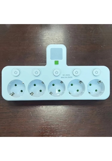 Honeybeeshop 8625l Ab Fisi Ac Cikisi 5 Prizli Elektrik Seridi Coklu Priz Duvar Prizi Evrensel Ayri Anahtarlı Isik Adaptoru