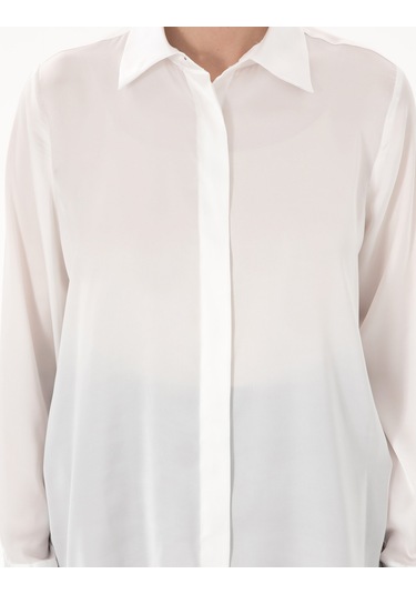 Pierre Cardin Kadın Ekru Gömlek Desenli 50313588-vr019 Ekru