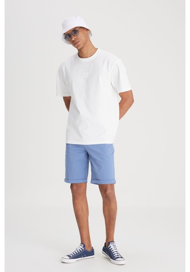 Regular Fit Normal Kesim Normal Bel Lacivert Esnek Şort Navy