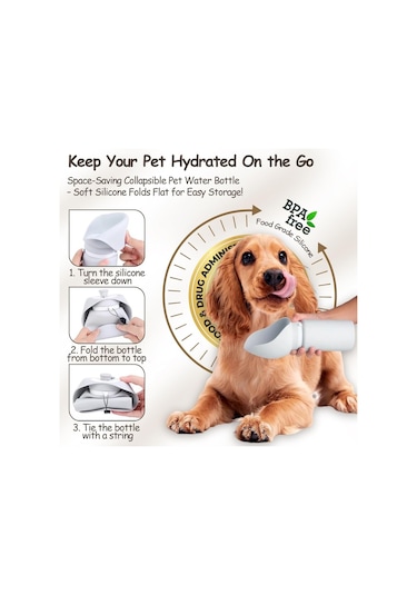 Köpek Kedi İçin Katlanabilir Esnek Sağlıklı Açık Hava Seyahat Yürüyüş Suluğu