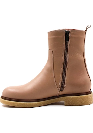 Hakiki Deri Kadın Klasik Bot 866sza321 Vizon