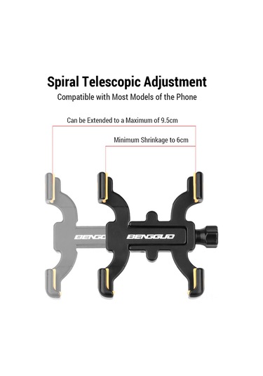 Xiyyadms Alüminyum Bisiklet Telefon Tutucu, Dört Çenekli, Kolu Tabanlı, Yol Bisikleti İçin Sürdürülebilir, Su Geçirmez, Dayanıklı Taşıma Aksesuarı