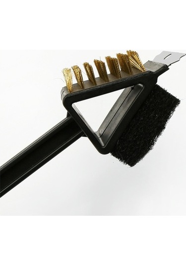 Pazly Siyah Hd41269 Paslanmaz Çelik Kürek Fırça 3'ü 1 Arada Barbekü Temizleyici Siyah