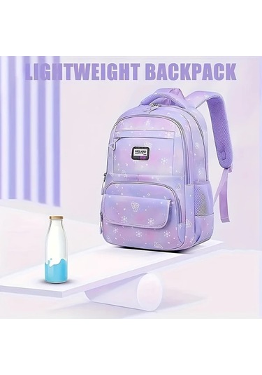 Maxaccess 3pcs Preppy Style Purple Nylon Sırt Çantası Seti Ayarlanabilir Askılı Hafif Seyahat Çantası Purple