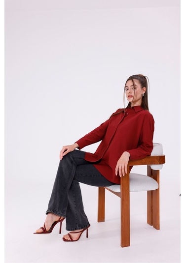 Kadın Trend Gömlek Bordo