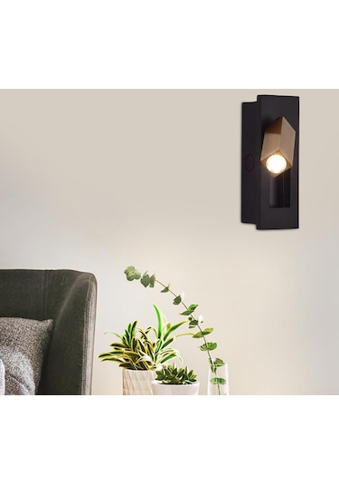 Suntek Dönebilir Led Duvar Apliği Yatak Odası Okuma Siyah Siyah