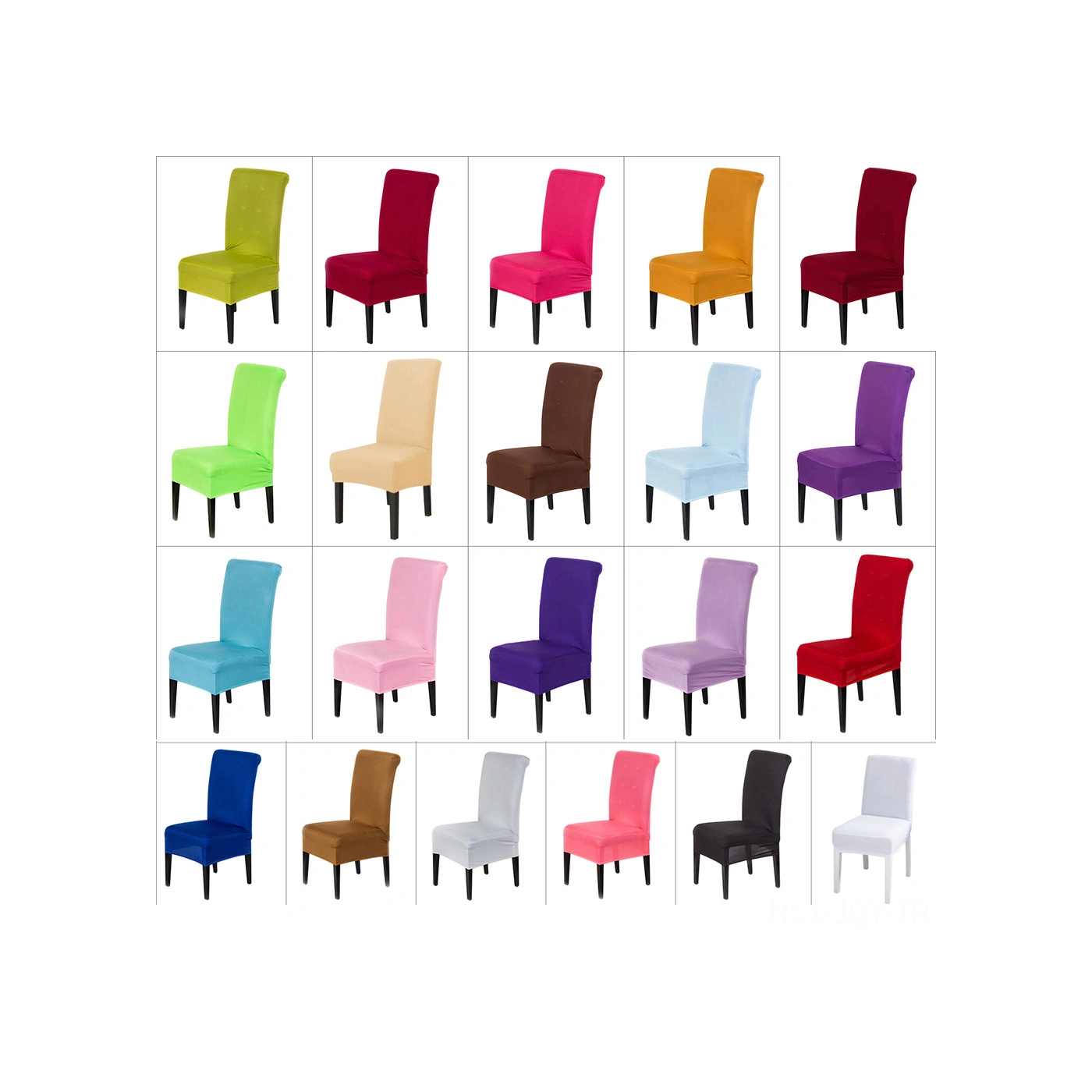 Youmex Otel Ofis Restoran Yüksek Omuzlu Sandalye Kılıfı, Basit Tek Renkli, Esnek Tek Parça Kumaş, Kaymazsız, 21 Renk Seçeneği, Stil 8 Diğer