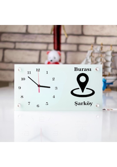 Memeleketlere Özel Masa Üstü Cam Saat 29036
