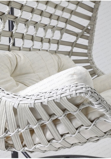 Gardenya Bahçe Capri Swing Cunda Rattan Bahçe Ve Balkon Salıncağı Beyaz