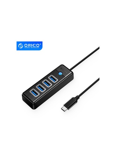 Orico Type-C to USB-A 3.0 4 Portlu Ultra Slim USB Çoklayıcı Hub Siyah