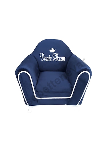 Isme Özel Şeritli Çocuk Koltuğu Lacivert (316348763)