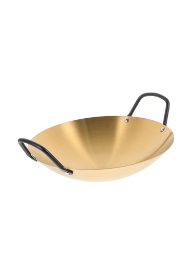 Çift Saplı Paslanmaz Çelik Wok - Yemek Pişirmek İçin 12 İnçlik Kızartma Tavası, Kızartma Ve Sote İçin Ev Mutfağı İçin Metal Tencere İçin İdeal Paslanmaz Çelik