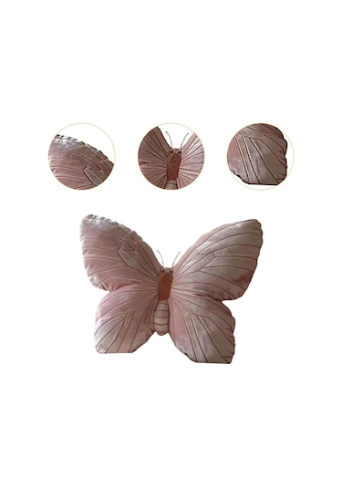 Suntek Kelebek Yastık Doğum Günü Hediyesi Yatak Yurt Oturma Pembe