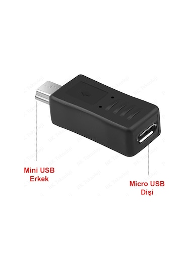 Mini-USB (Erkek) to Micro-USB (Dişi) Data-Şarj Çevirici Adaptör