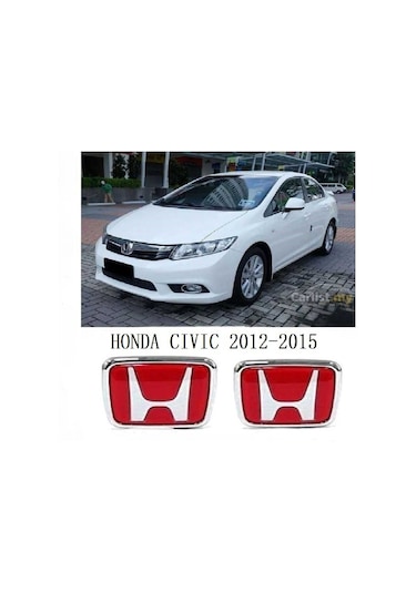 HONDA CİVİC 2012-2016 FB7 KIRMIZI H ARKA LOGO-ÖN PANJUR LOGO