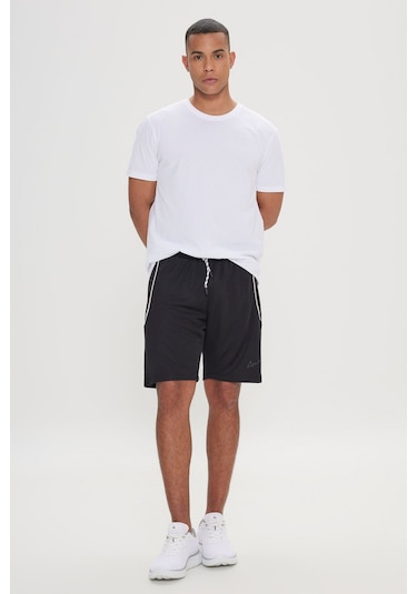 Ac&Co / Altınyıldız Classics Erkek Sıyah Standart Fit Normal Kesim Rahat Örme Şort Siyah