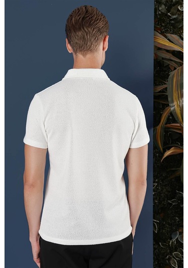 Ts 871 Slim Fit Ekru Spor T-shirt Ekru